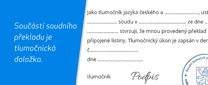 Tlumočnická doložka k soudnímu překladu - LANGEO